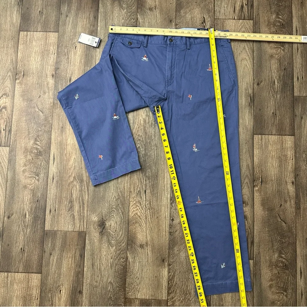 Polo Ralph Lauren Stretch Straight Fit Cotton Navy Sailboat Chino Pants